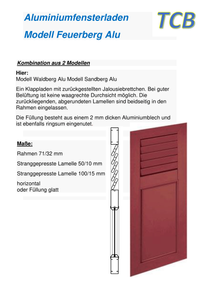 Alufensterladen Modell Feuerberg Kombination aus 2 Modellen Modell Waldberg Alu Modell Sandberg Alu